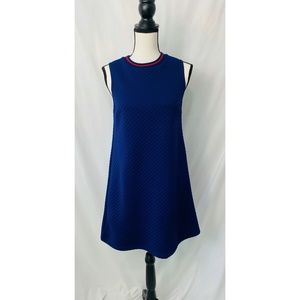 K by Kersh Women Quilted Scoop Neck  Sleeveless Blue  Knee Dress